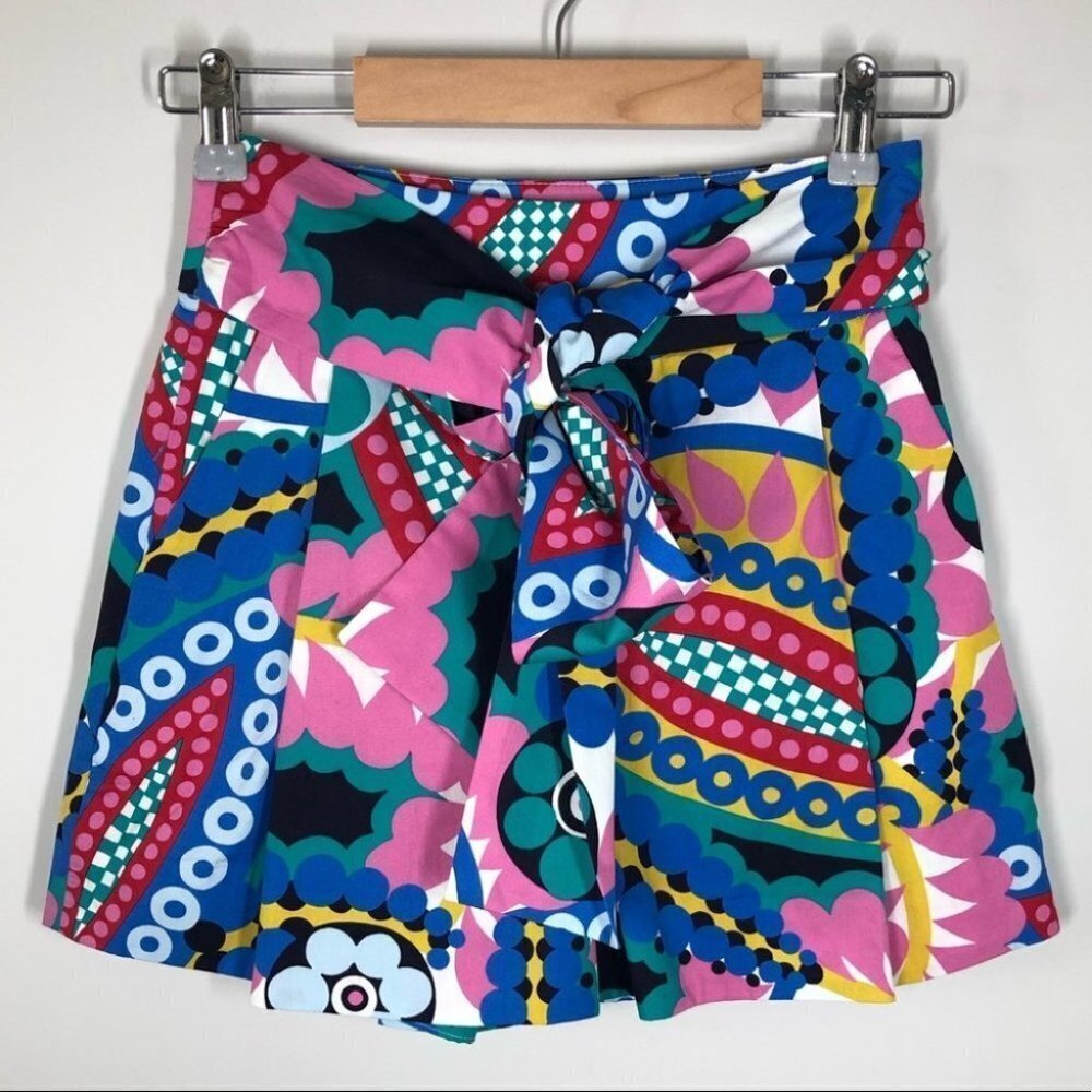 J. Crew Tie-waist‎ Short in  Ratti Kaleidoscope Floral Size 00
